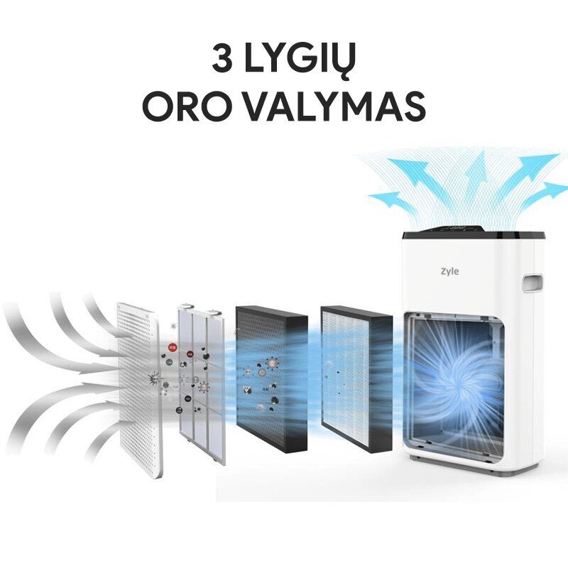 Oro valytuvas Zyle ZY03AP, 40 W, 3 lygių oro valymas kaina ir informacija | Oro valytuvai | pigu.lt