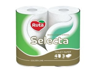 Туалетная бумага Ruta Selecta 4рул 3сл цена и информация | Туалетная бумага, бумажные полотенца | pigu.lt