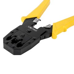 Ethernet Crimper 4/6/8P RJ45/RJ14/RJ12/RJ9 Deli Tools EDL2468 (yellow) цена и информация | Ящики для инструментов, держатели | pigu.lt