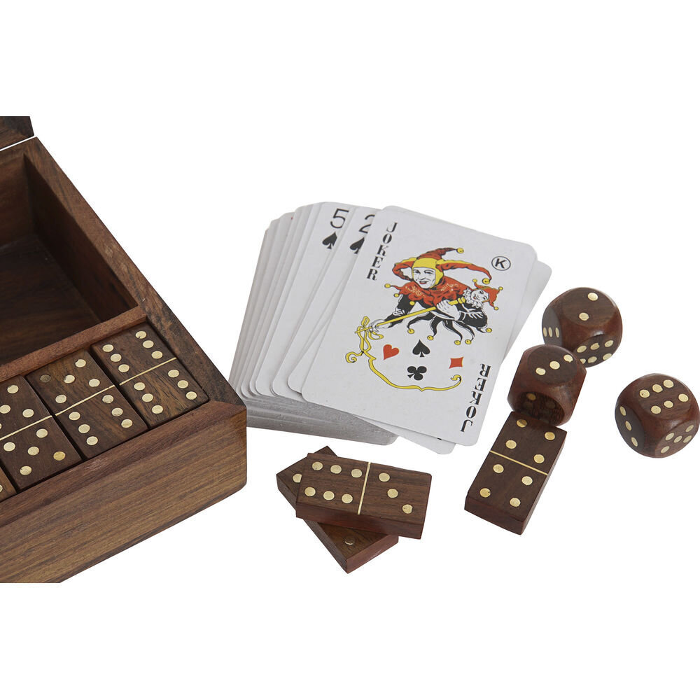 Stalo žaidimas DKD Home Decor Sheesham (4 pcs) (16.5 x 14 x 4 cm) kaina ir informacija | Stalo žaidimai, galvosūkiai | pigu.lt