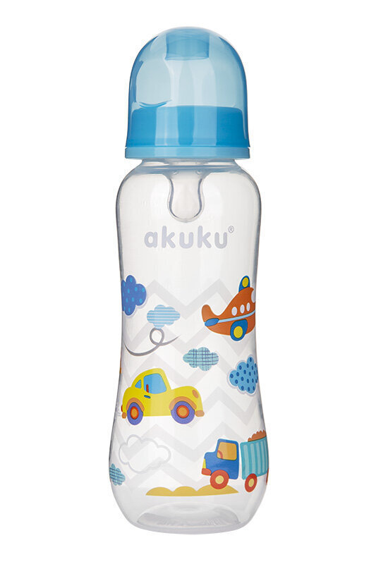 Akuku maitinimo buteliukas mėlynas 0 mėn+, 250 ml, А1005 цена и информация | Buteliukai kūdikiams ir jų priedai | pigu.lt