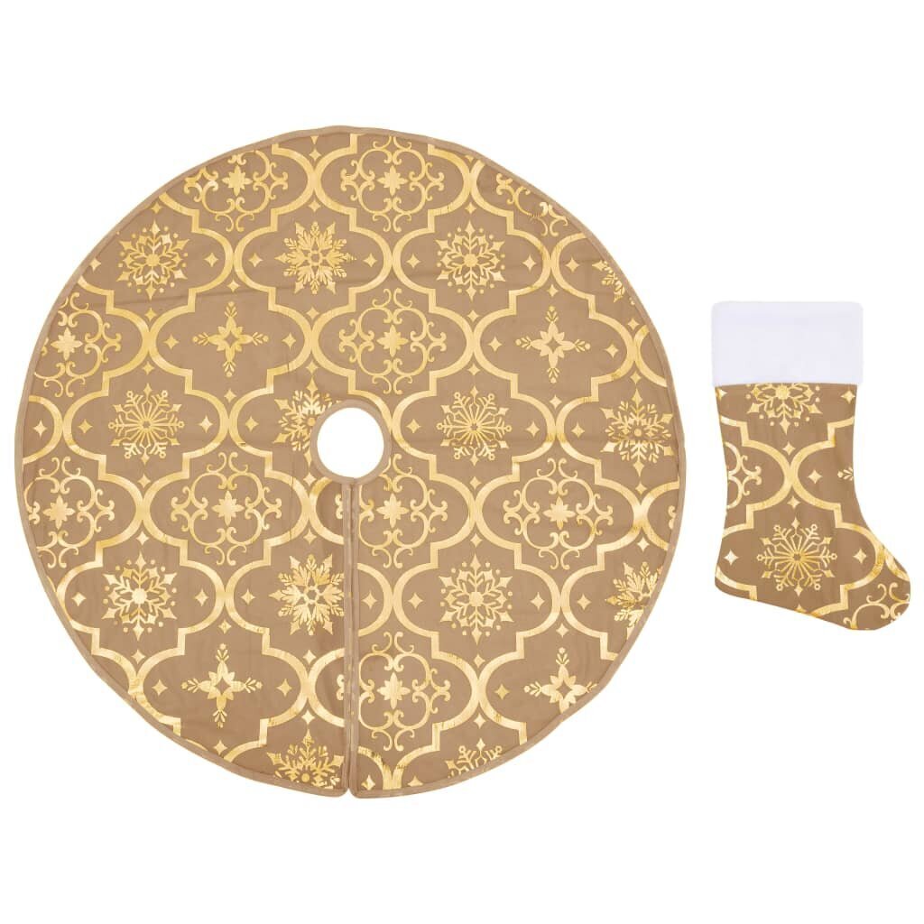 Prabangus kilimėlis po eglute su kojine, 90 cm kaina ir informacija | Kalėdinės dekoracijos | pigu.lt