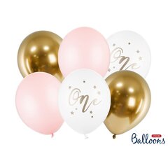 Воздушные шары на день рождения Пастель бледно-розовый белый золотой розовый 30 см 5 шт. цена и информация | Шарики | pigu.lt