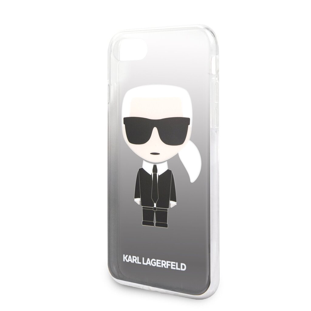 Karl Lagerfeld Iconic Degrade Cover, skirtas iPhone 7/8/SE2020, juodas kaina ir informacija | Telefono dėklai | pigu.lt