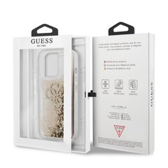 Guess TPU Big 4G Liquid Glitter Gold Case, skirtas iPhone 13 Pro, skaidrus kaina ir informacija | Telefono dėklai | pigu.lt