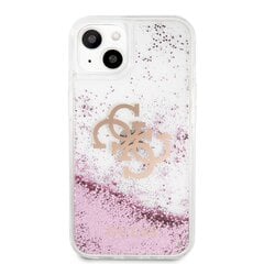 Guess TPU Big 4G Liquid Glitter Pink Case, skirtas iPhone 13 Mini, skaidrus kaina ir informacija | Telefono dėklai | pigu.lt