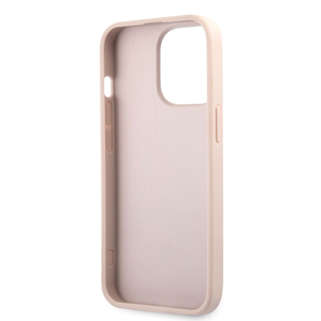 GUHCP13L4GMGPI Guess PU 4G Metal Logo Case, skirtas iPhone 13 Pro, rožinis kaina ir informacija | Telefono dėklai | pigu.lt