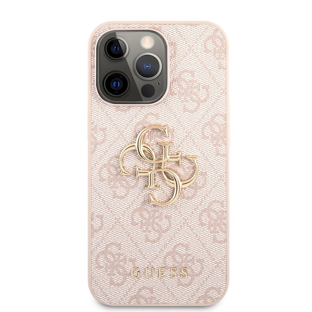 GUHCP13L4GMGPI Guess PU 4G Metal Logo Case, skirtas iPhone 13 Pro, rožinis kaina ir informacija | Telefono dėklai | pigu.lt