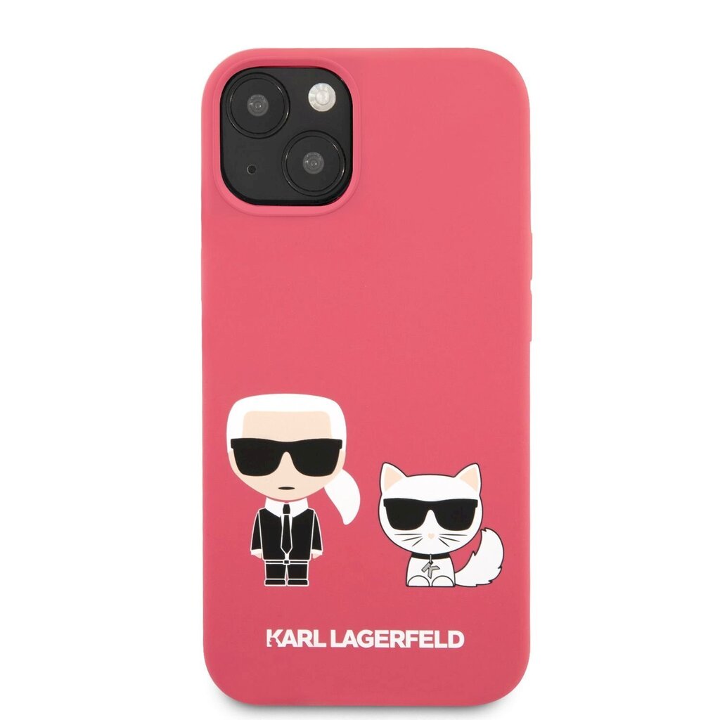Karl Lagerfeld and Choupette Liquid Silicone Case, skirtas iPhone 13, rožinis kaina ir informacija | Telefono dėklai | pigu.lt