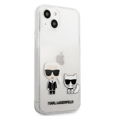 KLHCP13SCKTR Karl Lagerfeld PC/TPU Ikonik Karl and Choupette Case for iPhone 13 mini Transparent цена и информация | Чехлы для телефонов | pigu.lt