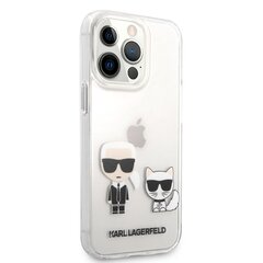 Karl Lagerfeld PC/TPU Ikonik Karl and Choupette Case, skirtas iPhone 13 Pro, skaidrus kaina ir informacija | Telefono dėklai | pigu.lt