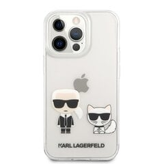 Karl Lagerfeld PC/TPU Ikonik Karl and Choupette Case, skirtas iPhone 13 Pro Max, skaidrus kaina ir informacija | Telefono dėklai | pigu.lt