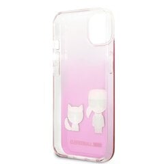 Karl Lagerfeld PC/TPU Ikonik Karl and Choupette Case, skirtas iPhone 13 mini, rožinis kaina ir informacija | Telefono dėklai | pigu.lt