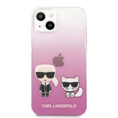 Karl Lagerfeld PC/TPU Ikonik Karl and Choupette Case, skirtas iPhone 13 mini, rožinis kaina ir informacija | Telefono dėklai | pigu.lt