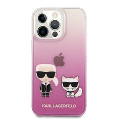 Dėklas Karl Lagerfeld PC/TPU Ikonik Karl and Choupette skirtas iPhone 13 Pro, rožinė kaina ir informacija | Telefono dėklai | pigu.lt