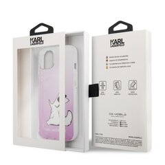 Чехол для телефона KLHCP13SCFNRCPI Karl Lagerfeld PC/TPU Choupette Eat Case for iPhone 13 mini, розовый цена и информация | Чехлы для телефонов | pigu.lt