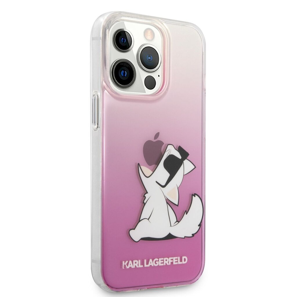 Karl Lagerfeld PC/TPU Choupette Eat Case, skirtas iPhone 13 Pro Max, rožinis kaina ir informacija | Telefono dėklai | pigu.lt