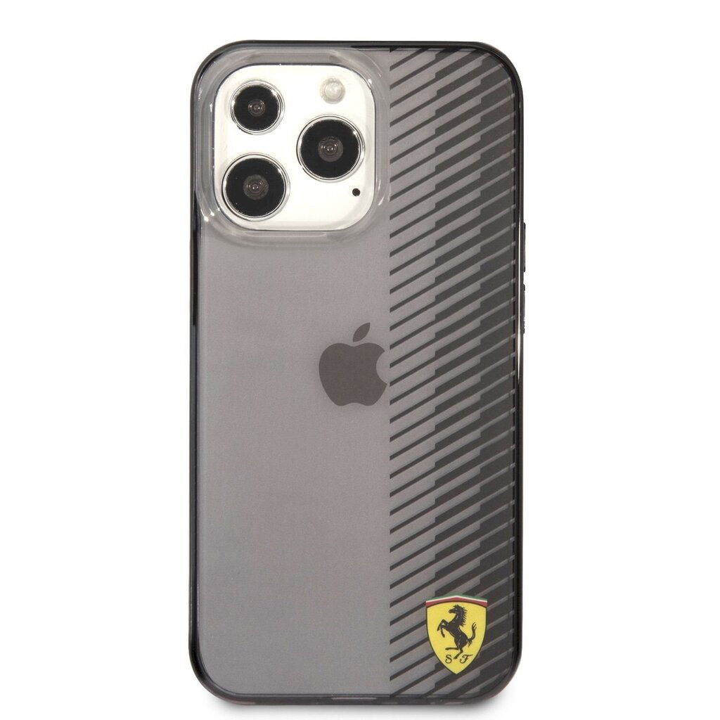 FEHCP13XUYEK Ferrari Gradient Transparent Hard Case, skirtas iPhone 13 Pro Max, juodas цена и информация | Telefono dėklai | pigu.lt