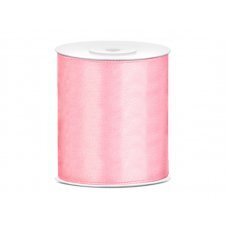 Атласная лента, светло-розовая, 100мм / 25м (1 шт. / 25 лм) цена и информация | Товары для упаковки подарков | pigu.lt