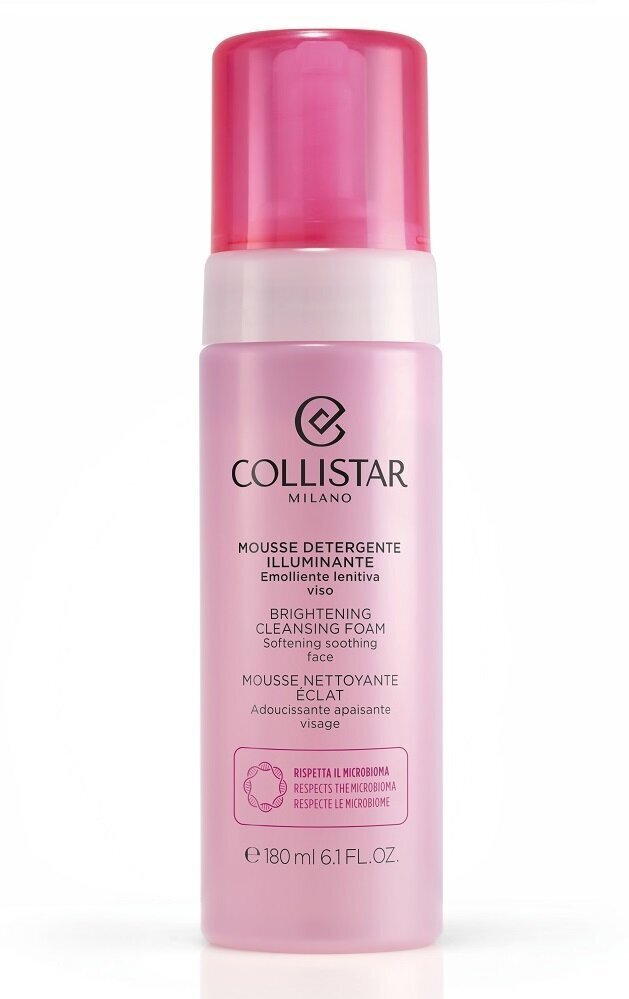 Skaistinamosios ir valomosios veido putos Collistar Illuminating Cleansing Mousse 180 ml kaina ir informacija | Veido prausikliai, valikliai | pigu.lt