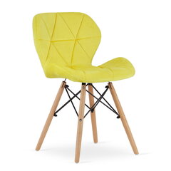 4-ių valgomojo kėdžių komplektas Lago, geltonas kaina ir informacija | Virtuvės ir valgomojo kėdės | pigu.lt