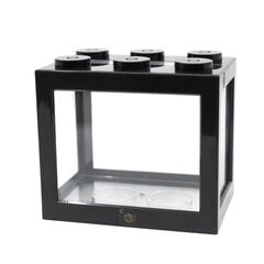 KIKA akvariumas kaladėlė Black 16x10.5x14cm kaina ir informacija | Akvariumai ir jų įranga | pigu.lt