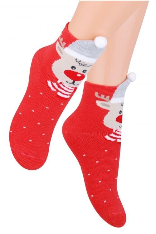 Kalėdinės kojinės vaikams, raudonos kaina ir informacija | Kojinės, pėdkelnės mergaitėms | pigu.lt