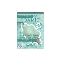 Шампунь+мыло для детей Foamie Kids 2in1 Bar Turtally Cool цена и информация | Косметика для мам и детей | pigu.lt