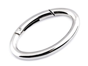 Застежка-кольцо овальная, цвет платина 29x48 мм цена и информация | Принадлежности для изготовления украшений, бисероплетения | pigu.lt