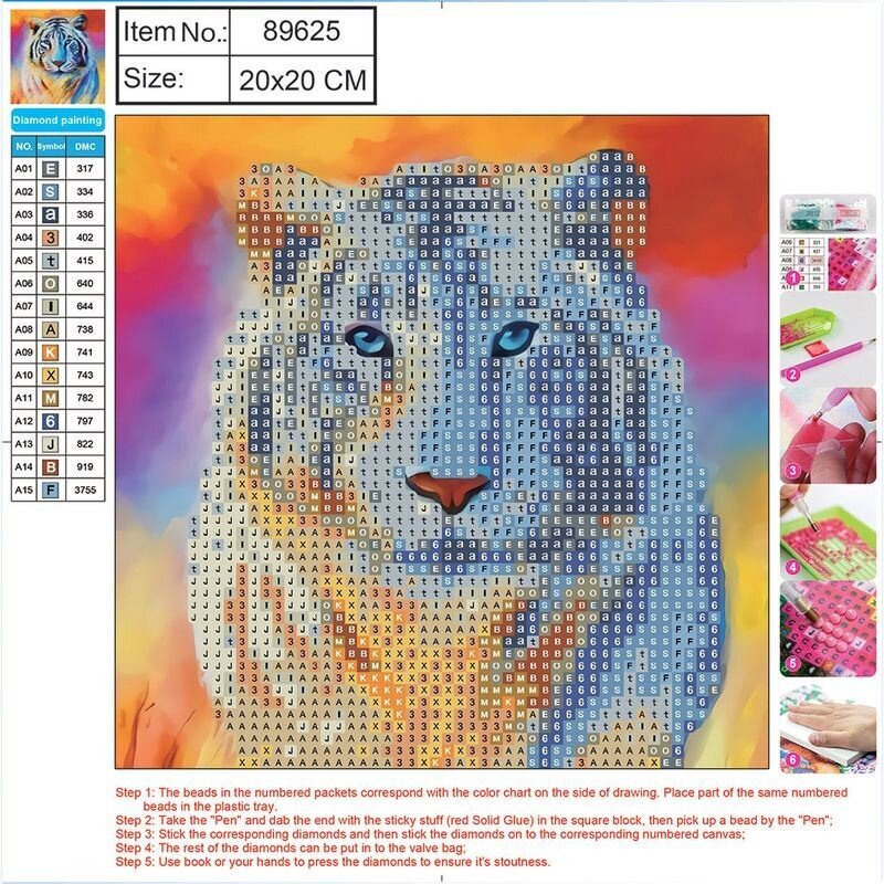 Deimantinės mozaikos rinkinys CENTRUM Tigras, 20x20 cm цена и информация | Deimantinės mozaikos | pigu.lt