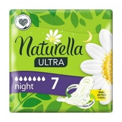NATURELLA Camomile ultra night 7gab. (siev.hig.pak.) цена и информация | Тампоны, гигиенические прокладки для критических дней, ежедневные прокладки | pigu.lt