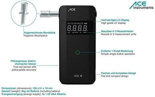 Алкоетстер ACE AF-20  цена и информация | Алкотестеры | pigu.lt