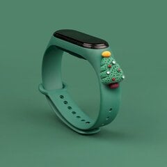 Ремешок Fusion Xmas Christmas Tree 2 для часов Xiaomi Mi Band 3 / 4 зеленый цена и информация | Аксессуары для смарт-часов и браслетов | pigu.lt