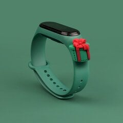 Ремешок Fusion Xmas Present для часов Xiaomi Mi Band 3 / 4 зеленый цена и информация | Аксессуары для смарт-часов и браслетов | pigu.lt