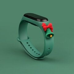 Ремешок Fusion Xmas Bell для часов Xiaomi Mi Band 3 / 4 зеленый цена и информация | Аксессуары для смарт-часов и браслетов | pigu.lt