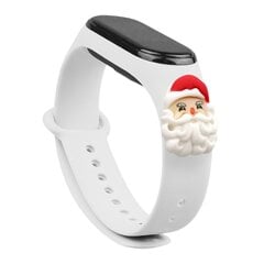 Ремешок Fusion Xmas Santa для часов Xiaomi Mi Band 3 / 4 белый цена и информация | Аксессуары для смарт-часов и браслетов | pigu.lt