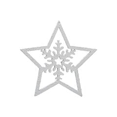 Sidabro spalvos žvaigždučių rinkinys stikliniame inde, 100vnt. kaina ir informacija | Kalėdinės dekoracijos | pigu.lt