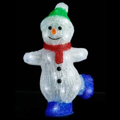 Kalėdinė LED dekoracija Sniego senis, 30cm kaina ir informacija | Kalėdinės dekoracijos | pigu.lt