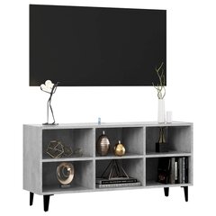 TV spintelė su metalinėmis kojelėmis, 103,5x30x50 cm, pilka цена и информация | Тумбы под телевизор | pigu.lt