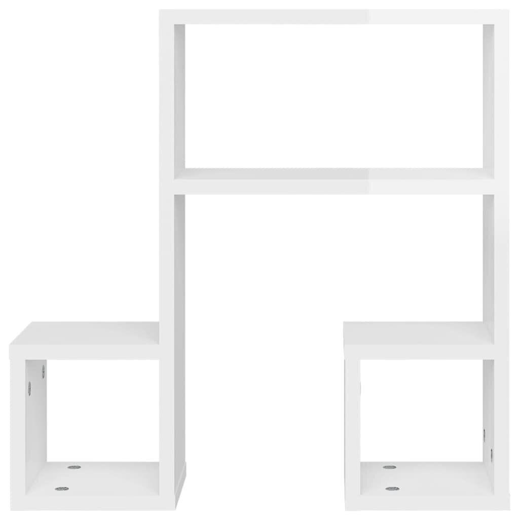 Sieninės lentynos, 2 vnt., baltos, 50x15x50 cm kaina ir informacija | Lentynos | pigu.lt