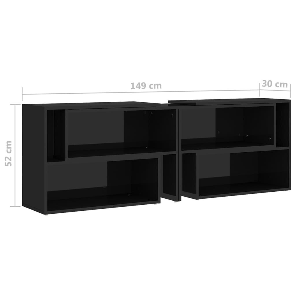 Televizoriaus spintelė, 149x30x52 cm, juoda kaina ir informacija | TV staliukai | pigu.lt