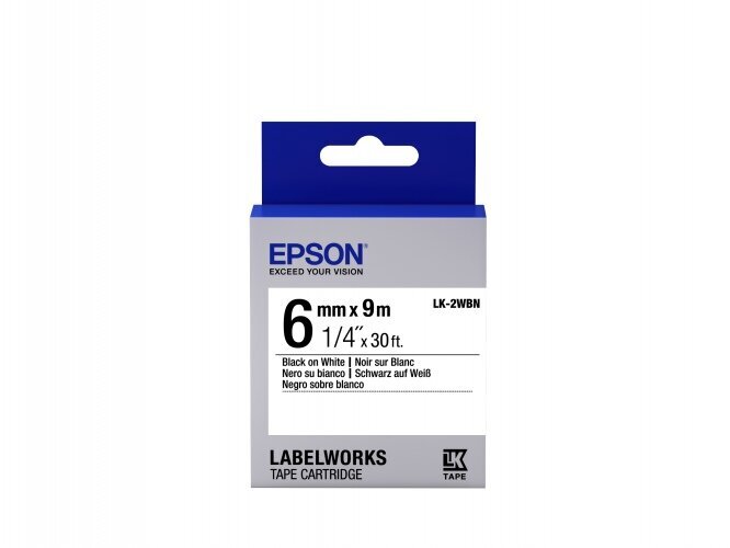 Epson etiketės Cartridge LK-2WBN Standard glue 6mm 9m цена и информация | Kasetės rašaliniams spausdintuvams | pigu.lt