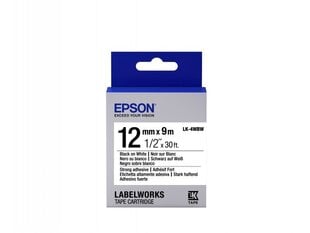 Epson Label Cartridge LK-4WBW Strong Adhesive Black on White 12mm (9m) • Extra-strength adhesive
• 9mm to 18mm width
• Black text on a yellow, white or transparent background
• Epson labels are designed to last
• Durable labels resist water and withstand hot and cold conditions
• Great-value 9-metre label tapes цена и информация | Картриджи для струйных принтеров | pigu.lt