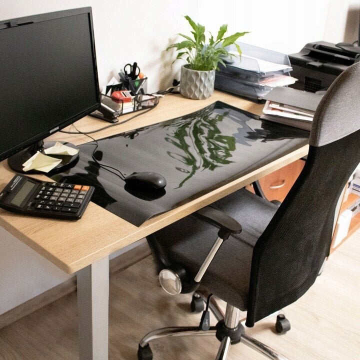 Apsauginis paviršių kilimėlis, 0.5 mm, 140x100 cm, juodas цена и информация | Biuro kėdės | pigu.lt