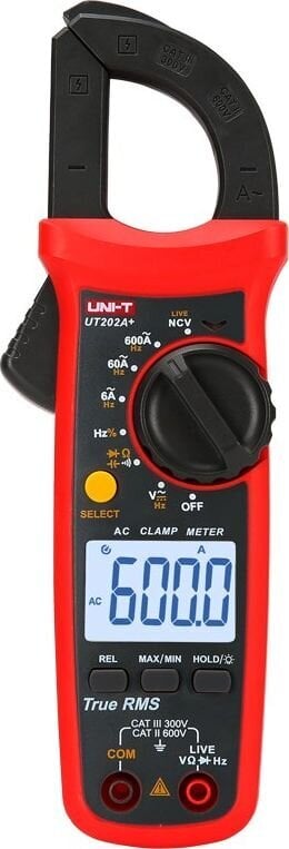 Uni-T Gnybtų matuoklis Uni-T UT202A+ 600V LCD ekranas su apšvietimu kaina ir informacija | Mechaniniai įrankiai | pigu.lt