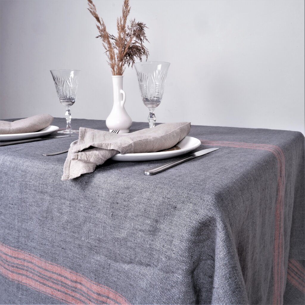 Lininė staltiesė French Stripes, 140x250 cm. kaina ir informacija | Staltiesės, servetėlės | pigu.lt