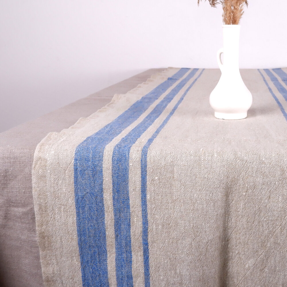 Lininis stalo takelis, French Blue 40x200 cm. kaina ir informacija | Staltiesės, servetėlės | pigu.lt
