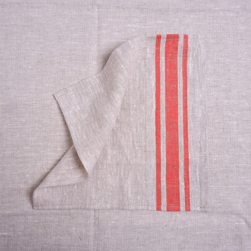 Lininės stalo servetėlės Red Stripes 4 vnt, 40x40 cm. kaina ir informacija | Staltiesės, servetėlės | pigu.lt