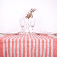 Lininis stalo takelis, raudonais dryžiais, 40x100 cm. kaina ir informacija | Staltiesės, servetėlės | pigu.lt