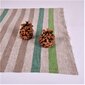 Lininė servetėlė, žalios ir natūralios spalvos juostomis, 40x40 cm. kaina ir informacija | Staltiesės, servetėlės | pigu.lt